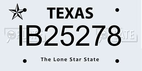 IB25278 Texas License Plate