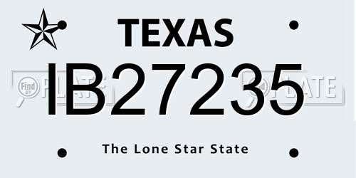 IB27235 Texas License Plate