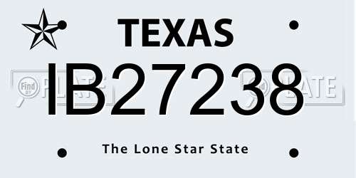 IB27238 Texas License Plate