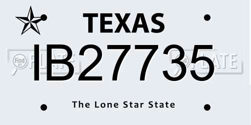 IB27735 Texas License Plate