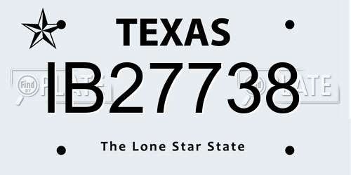 IB27738 Texas License Plate