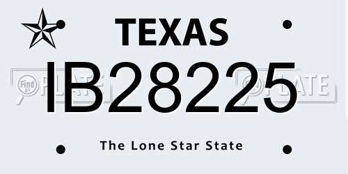 IB28225 Texas License Plate