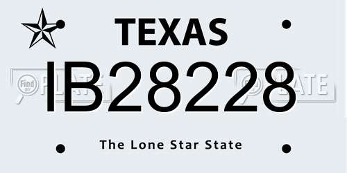 IB28228 Texas License Plate
