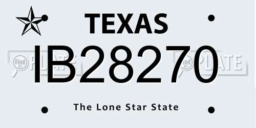 IB28270 Texas License Plate