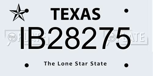 IB28275 Texas License Plate