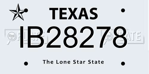 IB28278 Texas License Plate