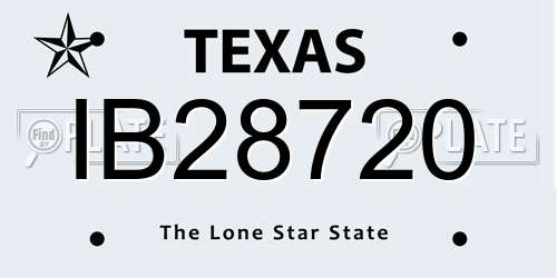 IB28720 Texas License Plate