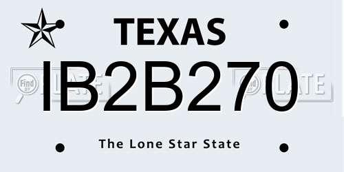 IB2B270 Texas License Plate