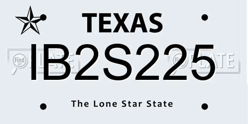 IB2S225 Texas License Plate