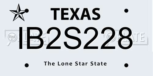 IB2S228 Texas License Plate