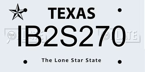 IB2S270 Texas License Plate