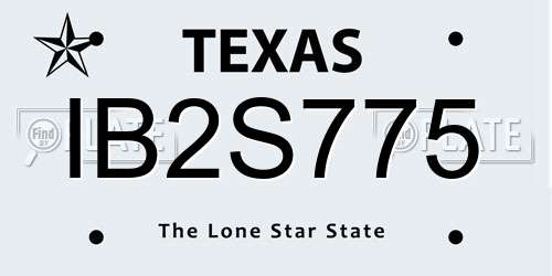 IB2S775 Texas License Plate