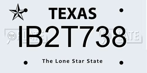 IB2T738 Texas License Plate