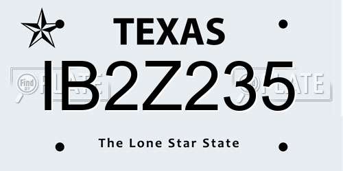 IB2Z235 Texas License Plate