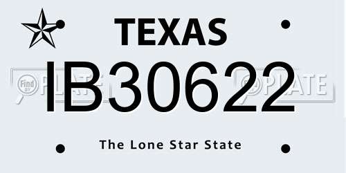 IB30622 Texas License Plate