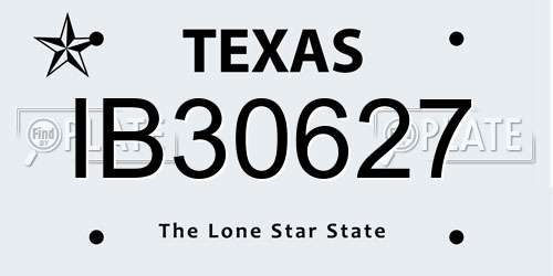IB30627 Texas License Plate