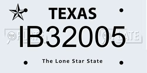 IB32005 Texas License Plate