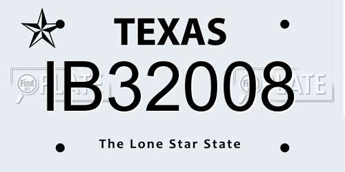 IB32008 Texas License Plate