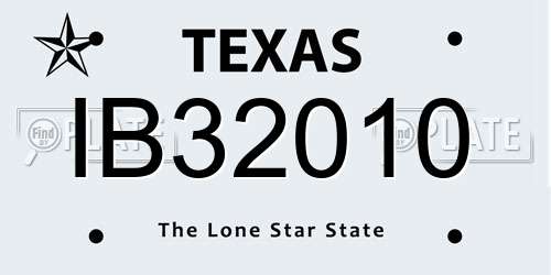 IB32010 Texas License Plate
