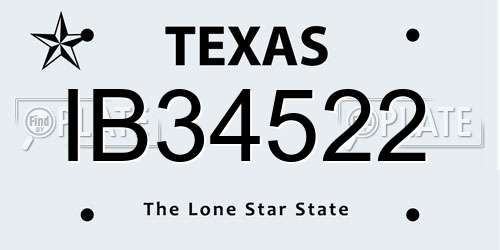IB34522 Texas License Plate