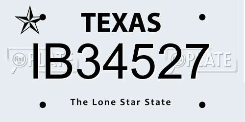 IB34527 Texas License Plate