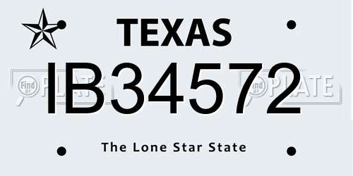 IB34572 Texas License Plate