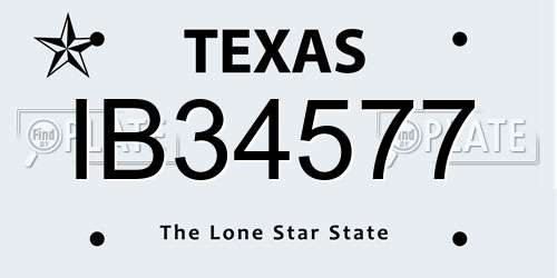 IB34577 Texas License Plate