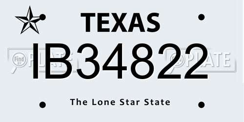 IB34822 Texas License Plate