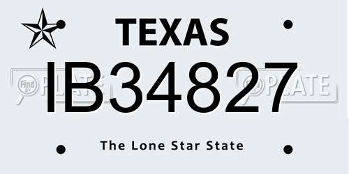 IB34827 Texas License Plate