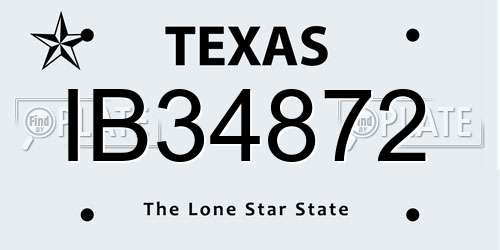 IB34872 Texas License Plate