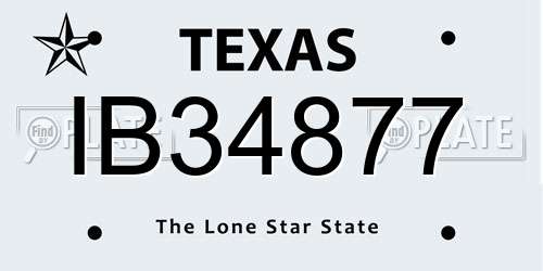 IB34877 Texas License Plate