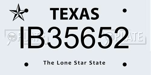 IB35652 Texas License Plate