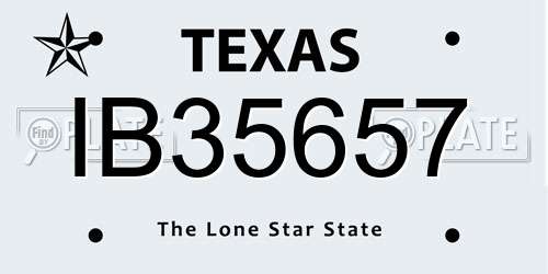 IB35657 Texas License Plate