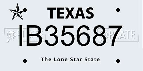 IB35687 Texas License Plate