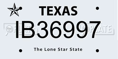 IB36997 Texas License Plate