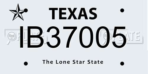 IB37005 Texas License Plate
