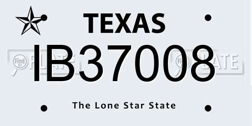 IB37008 Texas License Plate