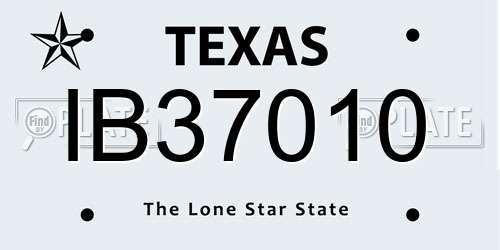 IB37010 Texas License Plate