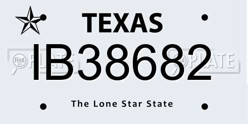IB38682 Texas License Plate