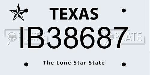 IB38687 Texas License Plate