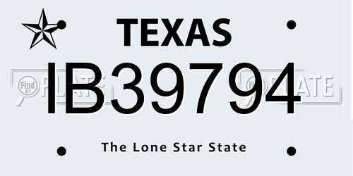 IB39794 Texas License Plate