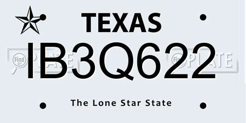 IB3Q622 Texas License Plate