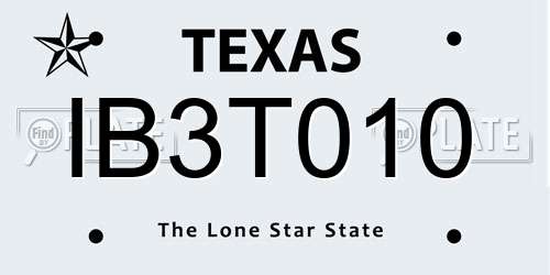 IB3T010 Texas License Plate