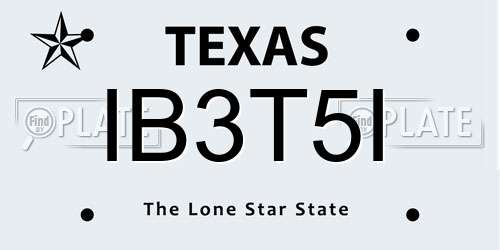IB3T5I Texas License Plate
