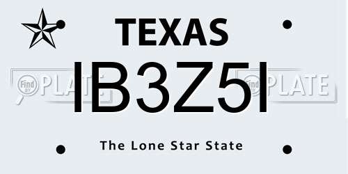 IB3Z5I Texas License Plate