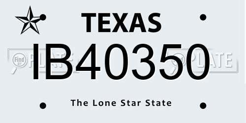 IB40350 Texas License Plate