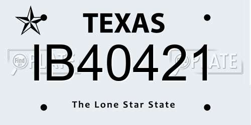 IB40421 Texas License Plate