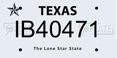 IB40471 Texas License Plate