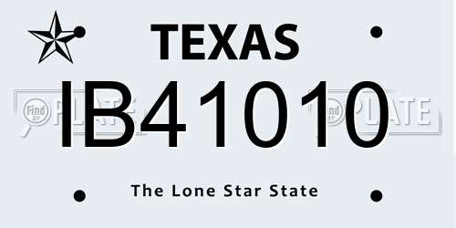 IB41010 Texas License Plate