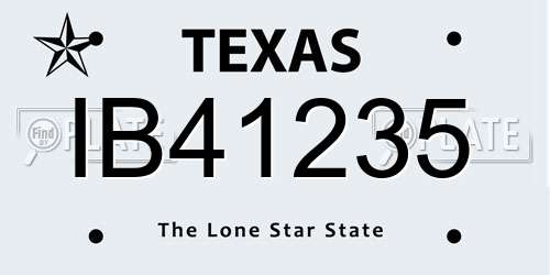 IB41235 Texas License Plate